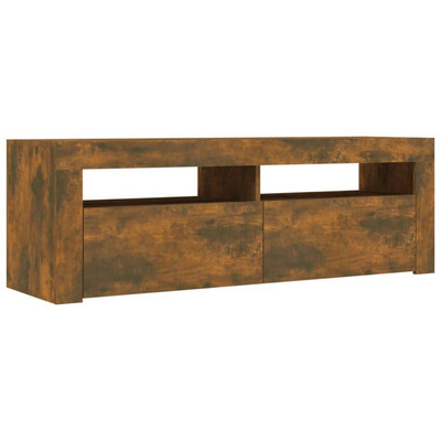 vidaXL Szafka pod TV z oświetleniem LED, przydymiony dąb, 120x35x40 cm model standard
