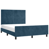 vidaXL Rama łóżka z zagłówkiem, ciemnoniebieska, 140x190 cm, aksamitna model standard