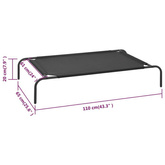 vidaXL Legowisko dla psa, na podwyższeniu, czarne, L, textilene