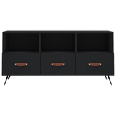 vidaXL Szafka pod TV, czarna, 102x36x50 cm, materiał drewnopochodny wariant 4