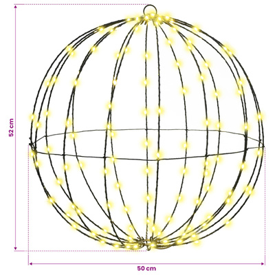Piłka 2 szt. Ciepła biel 50 x 50 x 52 cm Metal 320 LED