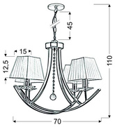 Lampa wisząca patynowa żyrandol 4xE14 Valencia 34-84555