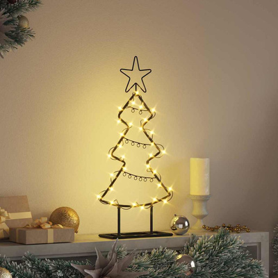 Metalowa choinka świąteczna z podstawą Czarny 60 cm Stal
