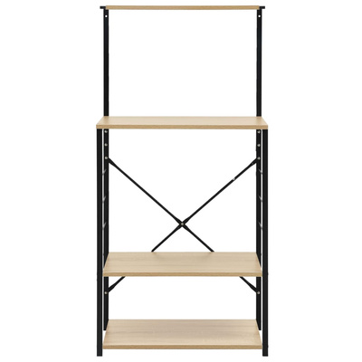 Szafka na mikrofalówkę, czarno-dębowa, 60x39,6x123 cm