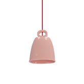 Lampa wisząca SEWILLA różowa - z ceramicznym kloszem - skandynawska lampa do jadalni