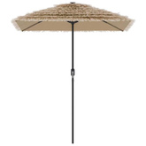 Parasol ogrodowy z LED, stalowy słupek, brązowy, 300x200x250 cm