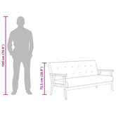 3-osobowa sofa, czarna, sztuczna skóra
