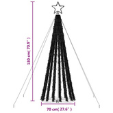 vidaXL Stożkowa choinka z lampek, 275 zimnych białych LED, 180 cm