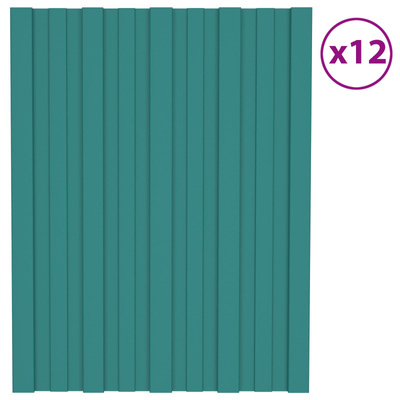 Panel dachowy 12 pcs zielony 60 x 45 cm Stal galwanizowana