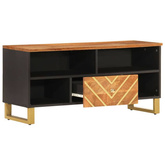 Szafka pod TV, brązowo-czarna 100x33,5x46 cm, lite drewno mango vidaXL