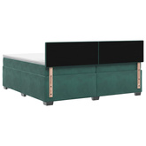 Łóżko Box Spring z materacem i LED Ciemnozielony 200 x 200 cm