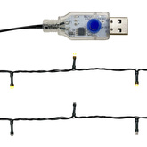 Girlanda świąteczna z lampkami LED, 20 m, różowa