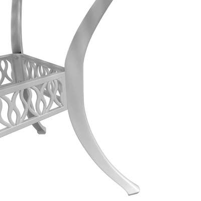 5-częściowy zestaw mebli ogrodowych, biały, odlewane aluminium