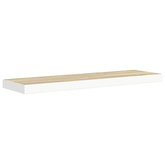 vidaXL Półki ścienne, 2 szt., dębowo-białe, 80x23,5x3,8 cm, MDF