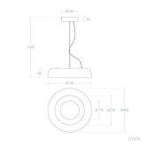 Lampa Wisząca Okrągła Biała 20W ?40cm Abruzzo Portafortuna
