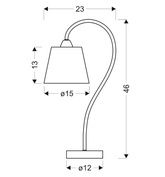 Lampka nocna Luk nowoczesna chrom z abażurem tkanina