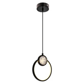 LACRIMA lampa wiszaca 20cm czarny 15W LED 3000K maskownica biała  31-35592