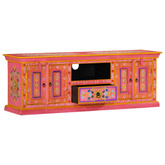 vidaXL Szafka pod TV, różowa, 110x30x40 cm, lite drewno mango