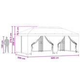 Altana z bokami 6 x 3 m niebieski Poliester i Stal 190
