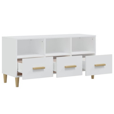 vidaXL Szafka pod TV, biała, wysoki połysk, 102x36x50 cm