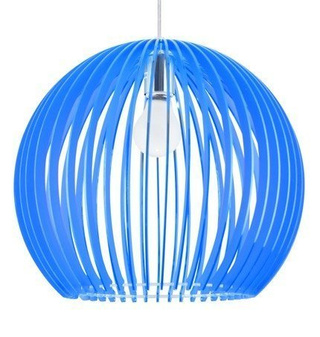 Lampa wisząca Haga niebieska pojedyncza metalowa do sypialni E27
