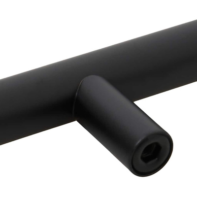 Uchwyty do szafek, 5 szt., czarne, 224 mm, stal nierdzewna
