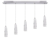 Lampa wisząca chrom kryształ listwa 5 Emo 35-18604