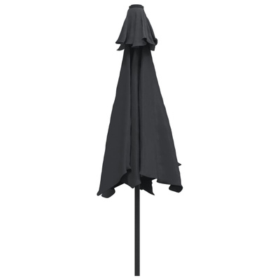 Parasol ogrodowy na metalowym słupku, 300 cm, czarny
