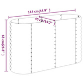 Podwyższona donica, stal malowana proszkowo 114x40x68 cm