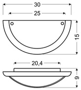 Lampa sufitowa plafon 1/2 1xE27 30cm WENGE STANDARD 11-70237