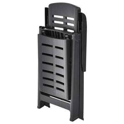 vidaXL Składany leżak, plastikowy, antracytowy