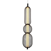 Lampa wisząca druciana PUMA z podłużnym kloszem 14 x 71 cm – designerskie oświetlenie salonu LED 3000K