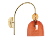 Kinkiet Szklany Czerwony E14 15cm Abruzzo Koloreno