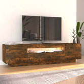 vidaXL Szafka pod TV z oświetleniem LED, przydymiony dąb, 160x35x40 cm