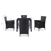 5-cz. zestaw mebli ogrodowych, rattan PE, czarny