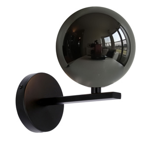 Kama lampa kinkiet czarny+złoty 1x28 G9 klosz grafitowy