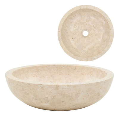 40 x 12 cm, marmurowa, kremowa Umywalka,