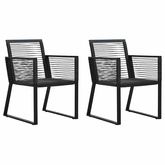 3-cz. zestaw mebli ogrodowych, rattan PVC, czarny