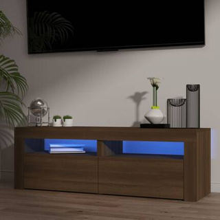 Szafka pod TV z oświetleniem LED, brązowy dąb, 120x35x40 cm vidaXL