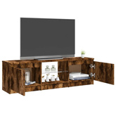 vidaXL Szafka pod TV z LED, przydymiony dąb, 120x30x35,5 cm