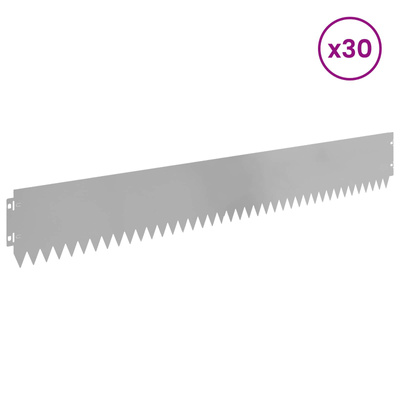 Krawężnik do trawnika 30 szt. 103 x 15 cm Stal srebrny