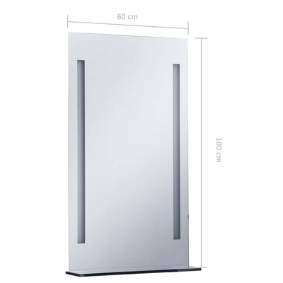 vidaXL Ścienne lustro łazienkowe z LED, z półką, 60 x 100 cm