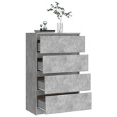 vidaXL Komoda, szarość betonu, 60x35x98,5 cm, materiał drewnopochodny