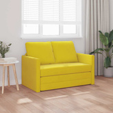 Sofa podłogowa 2-w-1, ciemnożółta, 122x204x55 cm, aksamit