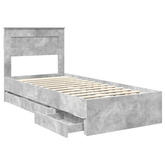 Ramka łóżka Betonowy szary 75 x 190 cm Drewno inżynieryjne