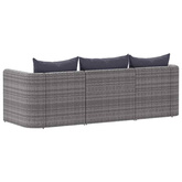 3-cz. zestaw mebli do ogrodu z poduszkami, rattan PE, szary