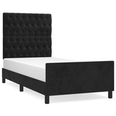 vidaXL Rama łóżka z zagłówkiem, czarna, 100x200 cm, aksamitna model standard