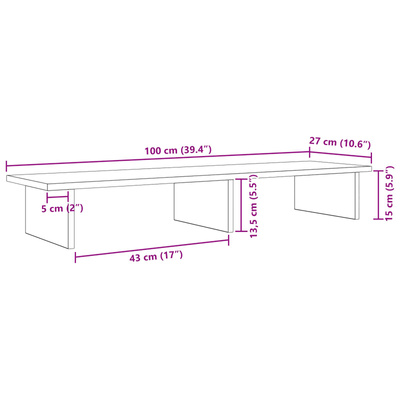 Stojak na Monitor Czarny dąb 100 x 27 x 15 cm