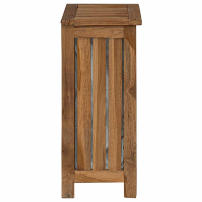 Kosz na pranie naturalny 35 x 25 x 60 cm Lite drewno teakowe