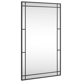 vidaXL Lustro ścienne, czarne, 60x100 cm, prostokątne, żelazo
